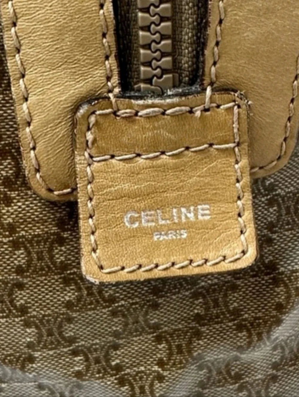 Celine Macadam Brown Unisex Leather Boston / Travel Bag - Picture 9 of 15
